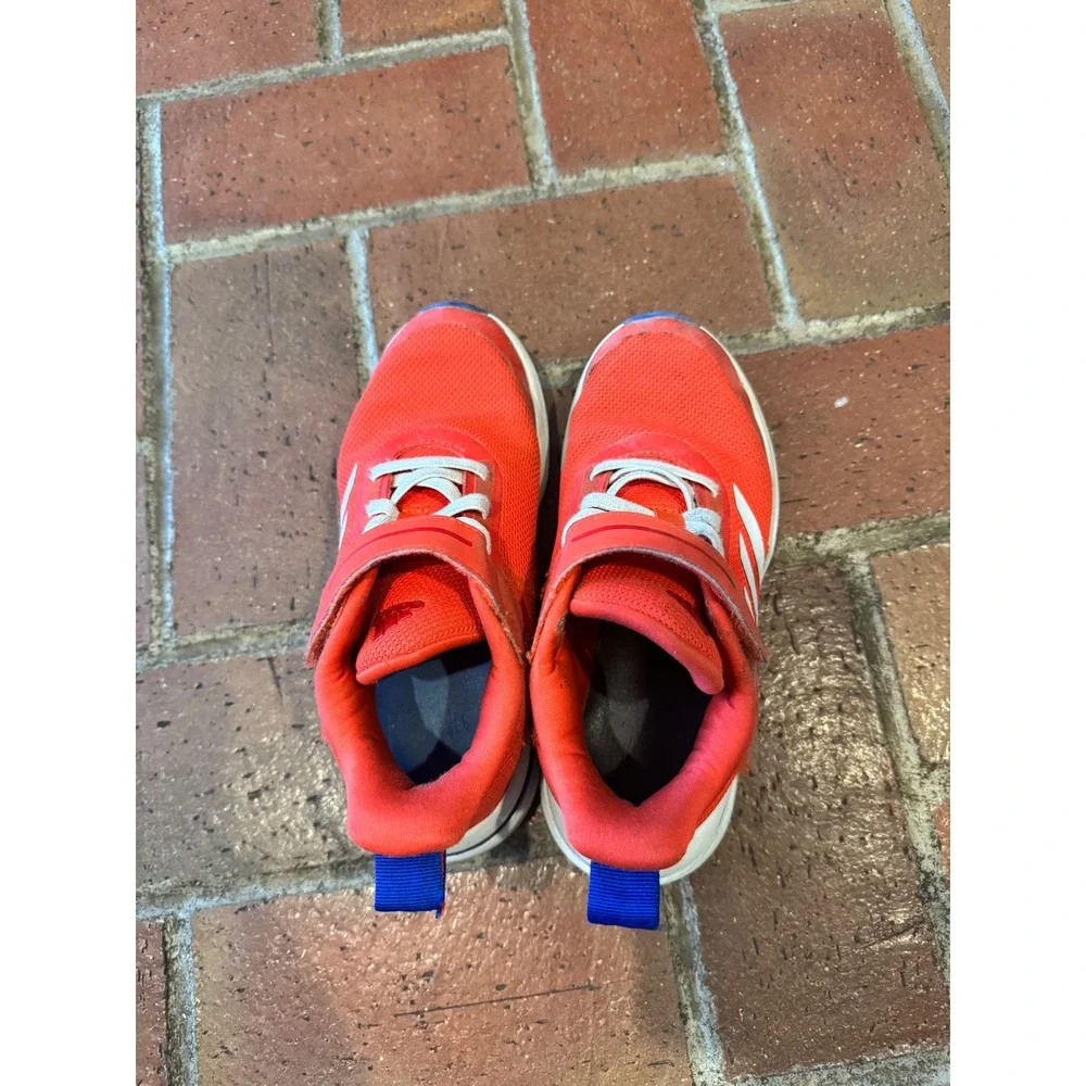 Adidas FortaRun Kids Sneakers Red Blue‎ White FV2625 Size 1.5Y Hook and Loop